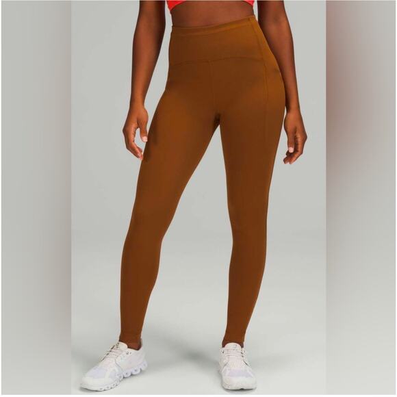 Lululemon Leggings Women 10 Copper Brown Swift Speed Running Athletic Reflective - Picture 2 of 11